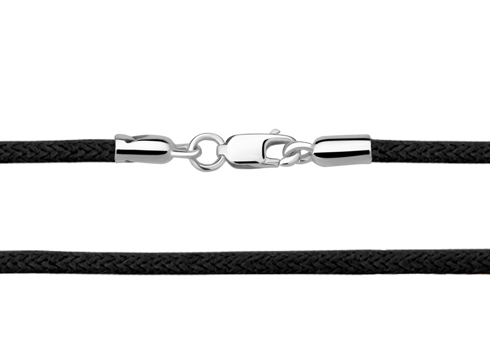 

Шнурок из серебра без вставки 60 см Aquamarine 71373У_925_р, 71373У_925_р