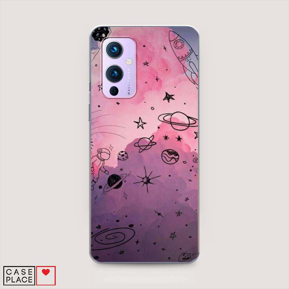 

Чехол Awog на OnePlus 9 (LE2113) / ВанПлас 9 (LE2113) "Радуга планет 3", Черный;розовый, 151450-4