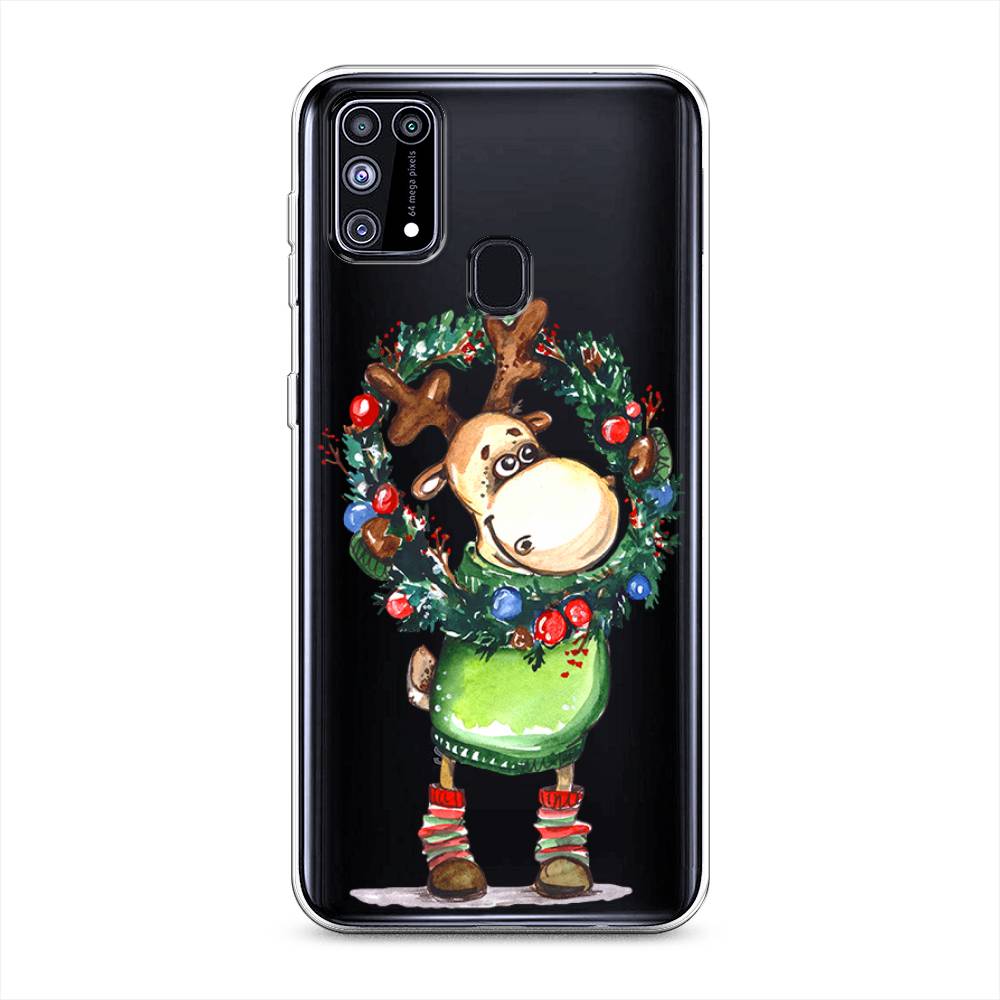 

Чехол на Samsung Galaxy M31 "Олень с новогодним венком", 2100750-4