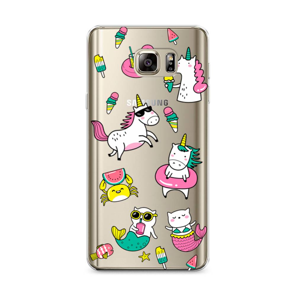 

Чехол Awog на Samsung Galaxy Note 5 / Самсунг Note 5 "На отдыхе", Белый;голубой;розовый, 23550-2