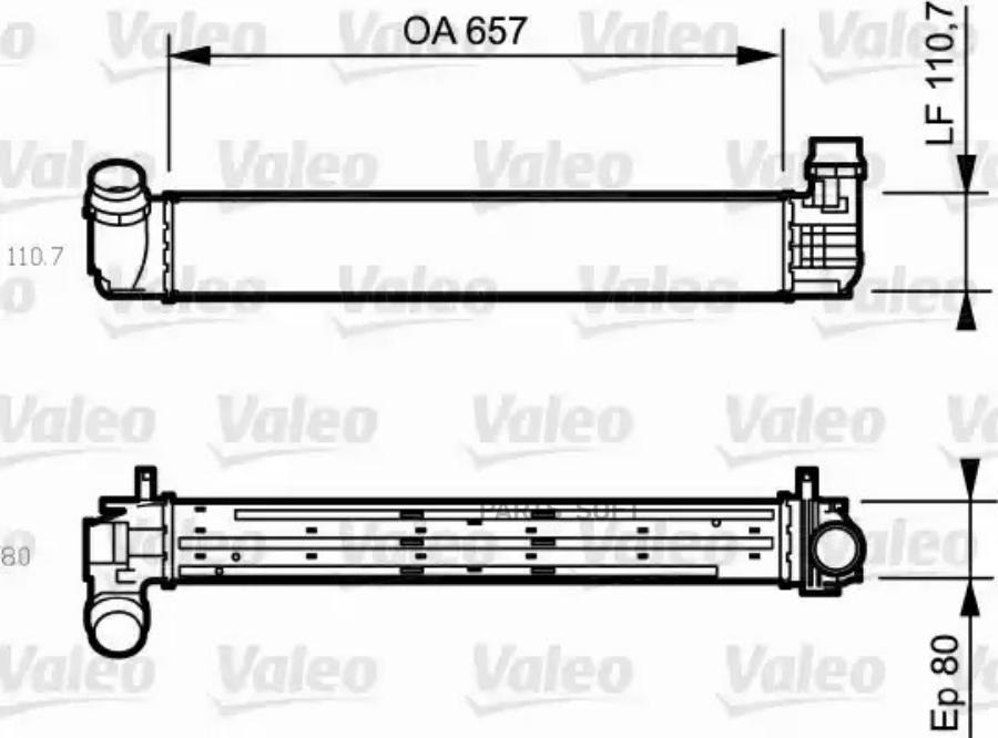 

VALEO Интеркулер RENAULT Mgane III 2008 1.9dCi, 2.0TCeScenic III 2009 1.