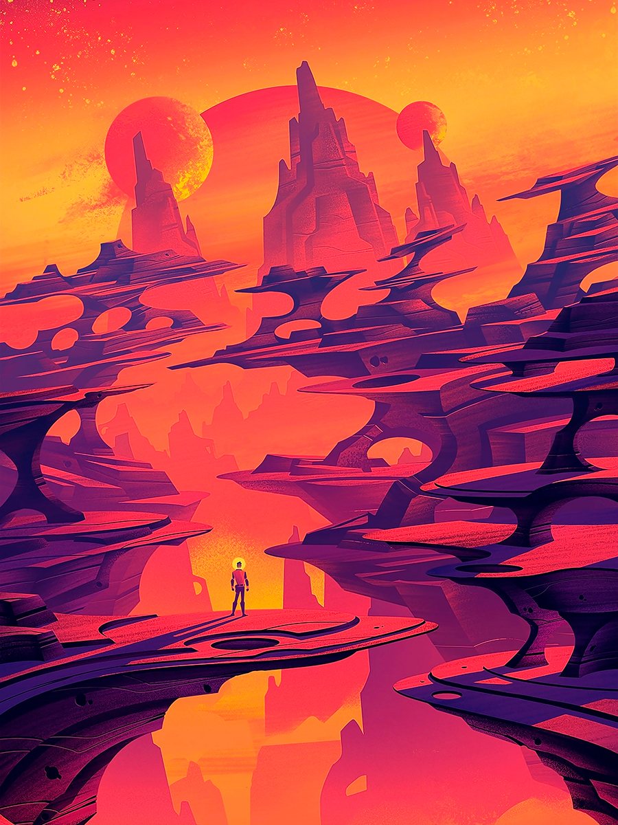 

Постер DRABS А2 Иллюстрация Инопланетные пейзажи Исследование Космос 3