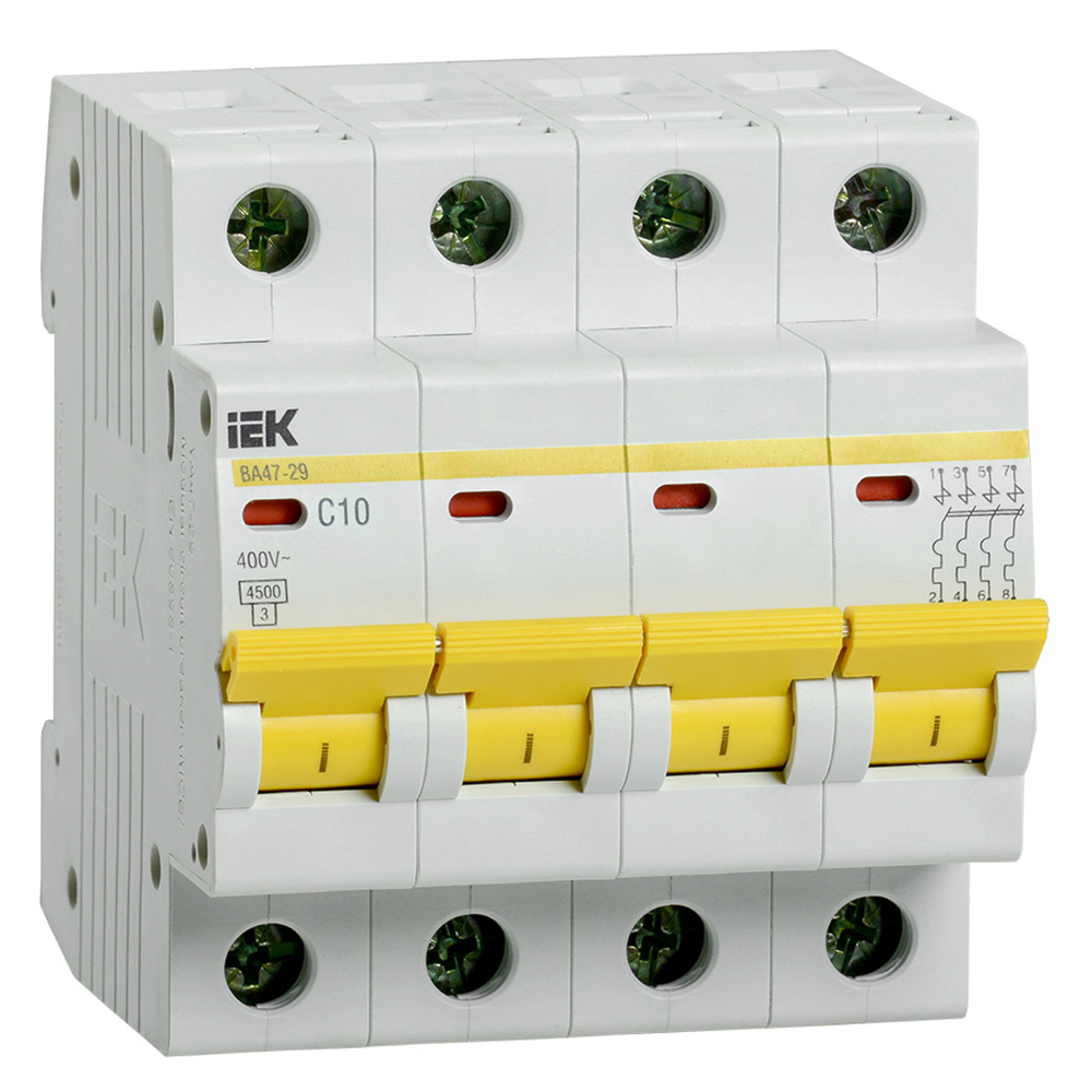 

Выключатель автоматический IEK 4п 10 А C