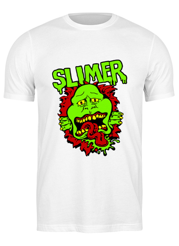 

Футболка мужская Printio Лизун (slimer) белая M, Белый, Лизун (slimer)
