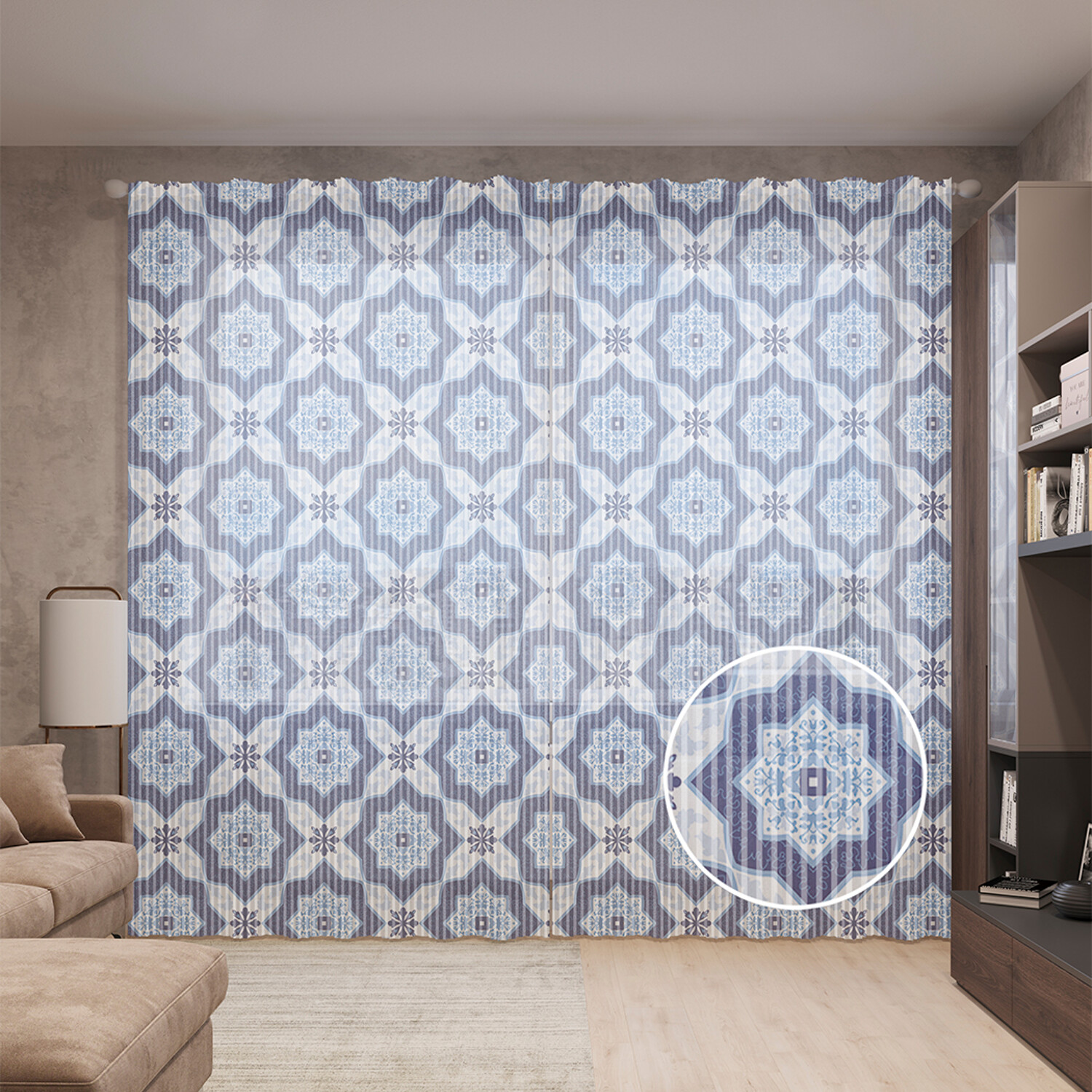 

Тюль вуаль на шторной ленте с принтом JoyArty "Восьмиугольные фигуры", 310х265 см, Восьмиугольные фигуры