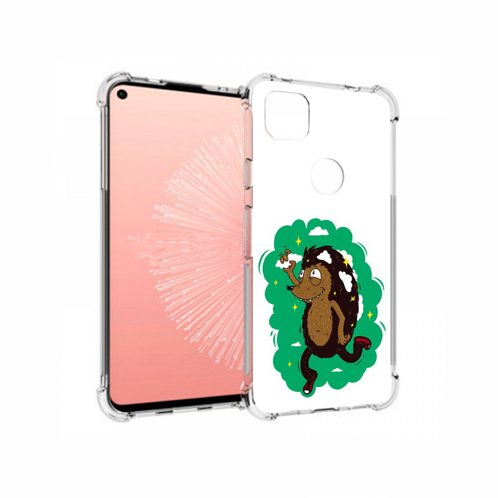 

Чехол MyPads Tocco для Google Pixel 4A Ежик в облаках, Прозрачный, Tocco