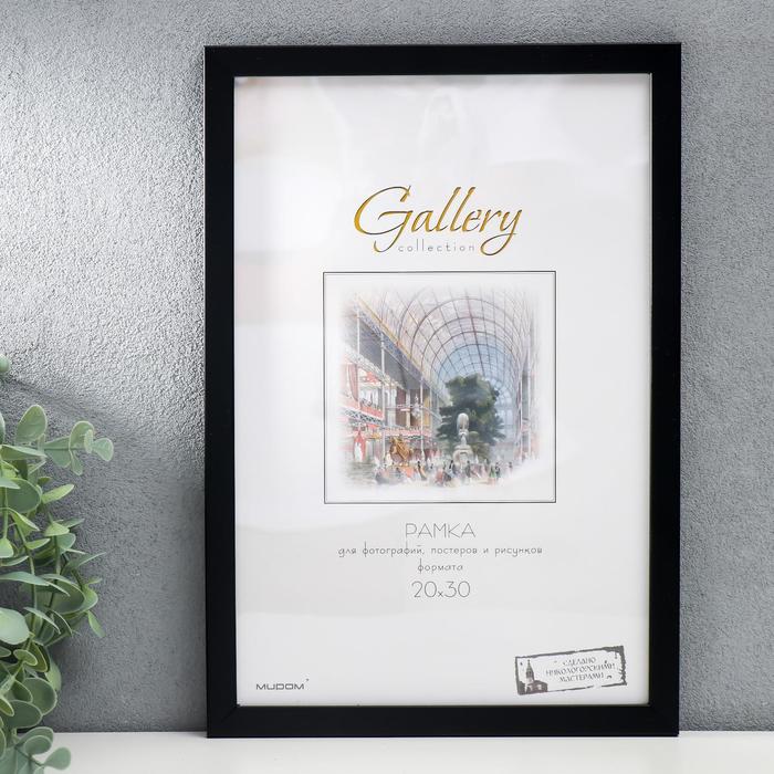 

Фоторамка пластик Gallery 20х30 см, 641877-8, чёрный (пластиковый экран), Черный