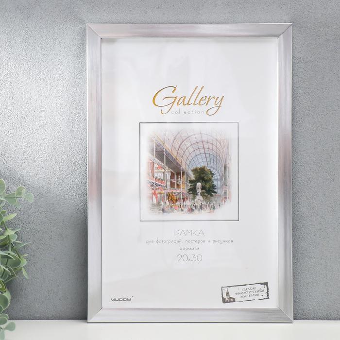 

Фоторамка пластик Gallery 20х30 см, 641822-8, серебро (пластиковый экран)