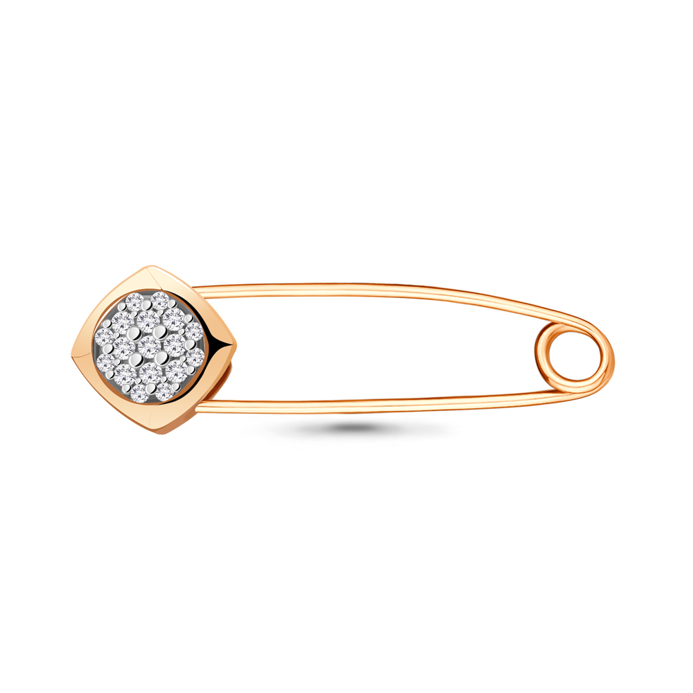 

Брошь из серебра с фианитом Aquamarine 70486А_925_з, 70486А_925_з