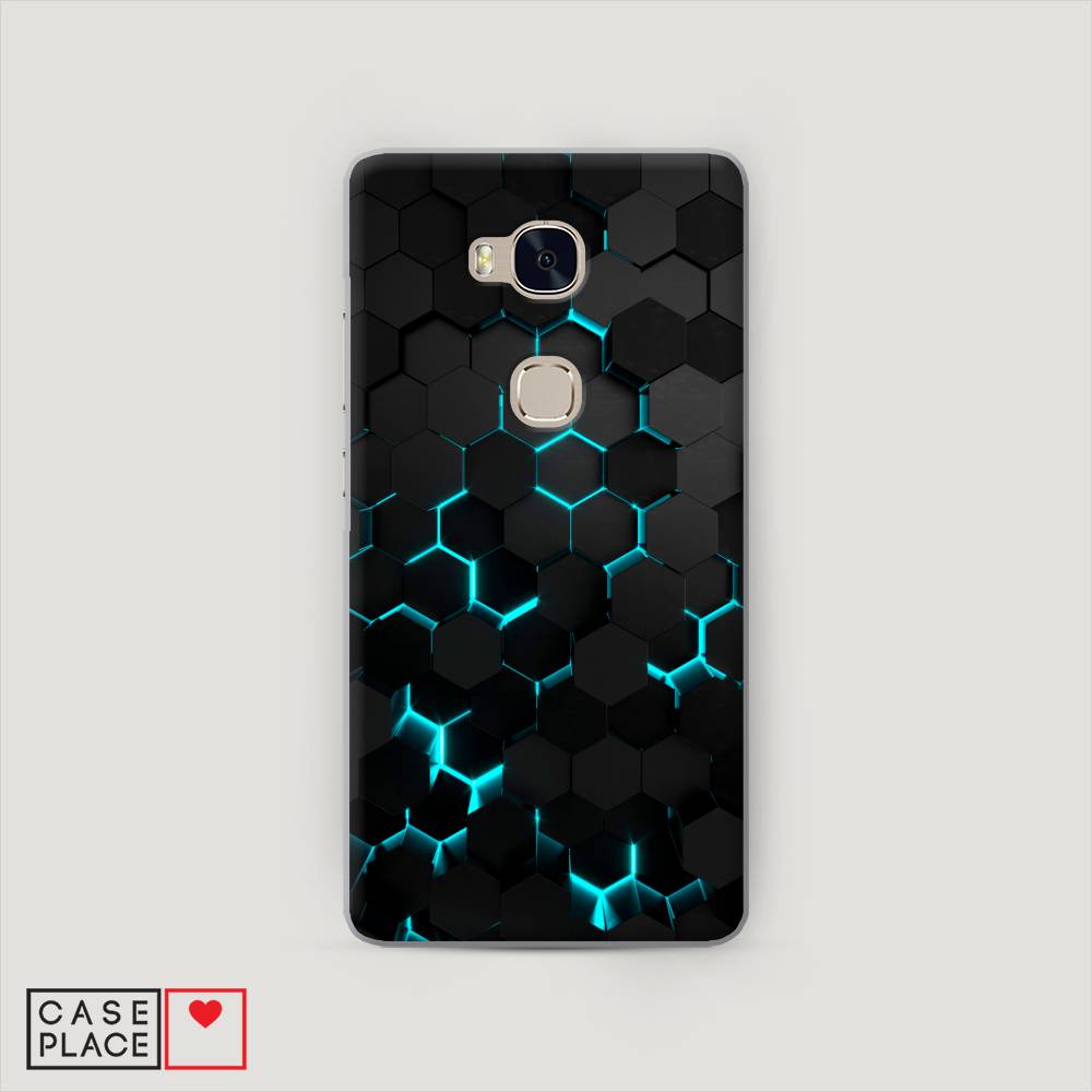 фото Чехол awog "соты бирюзовые" для honor 5x