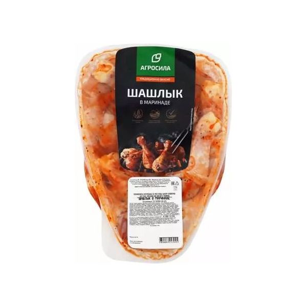 

Шашлык куриный Агросила в клюквенно-брусничном маринаде замороженный
