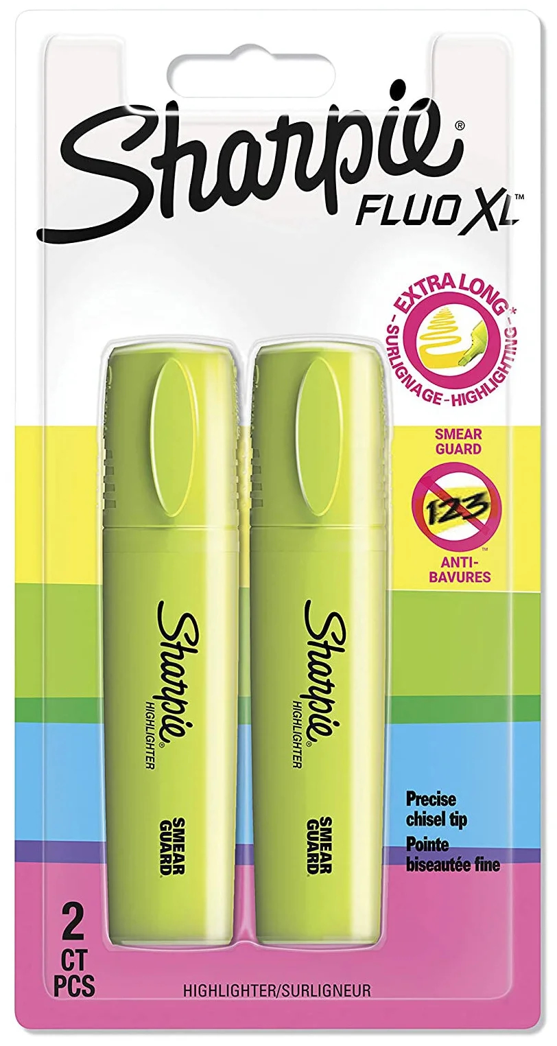 

Набор текстовыделителей Paper Mate Fluo XL 1825660 Sharpie желтый блистер (2шт.)