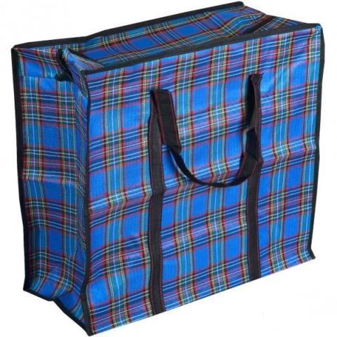 фото Тканевая хозяйственная сумка на молнии, 40х35х15 см (цвет: синий ) nobrand