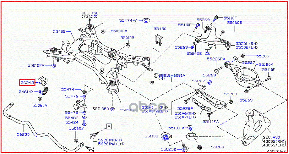 

Втулка 54613-1Bf7a NISSAN 54613-1BF7A