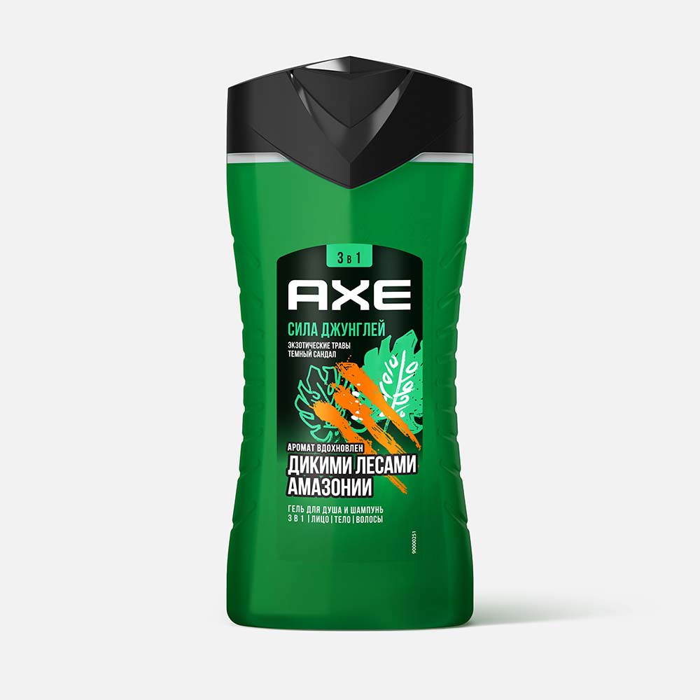 Шампунь и гель для душа Axe Сила джунглей увлаж, экзотические травы, тёмный сандал, 250 мл