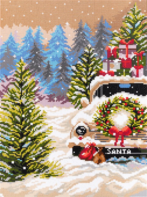 

Фрея Алмазная вышивка Рождественская машина ALPD-073, 30x40 см