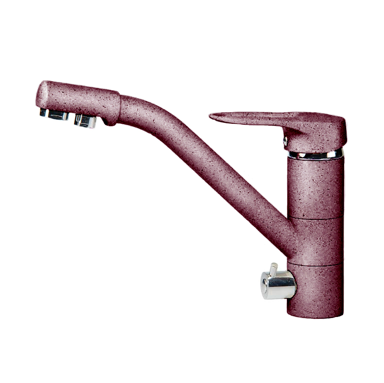 фото Смеситель для кухни aquagranitex c-6040 (334), красный марс