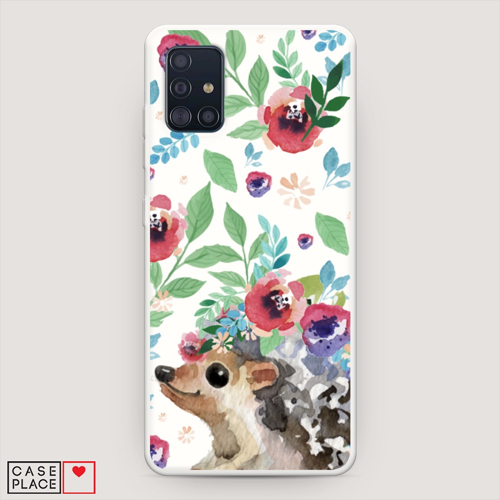 

Чехол Awog на Samsung Galaxy A51 "Ежик в цветах акварель", 28957-1