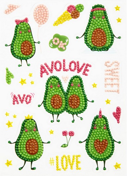 Фрея Алмазная вышивка наклейки Авокадо ALVN-112, 19.5x14 см