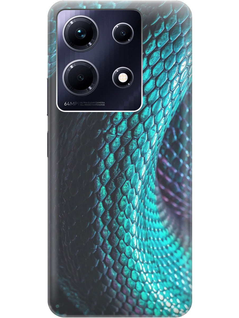 

Силиконовый чехол на Infinix Note 30 с принтом "Переливающаяся змея" прозрачный, Зеленый;синий, 20000061
