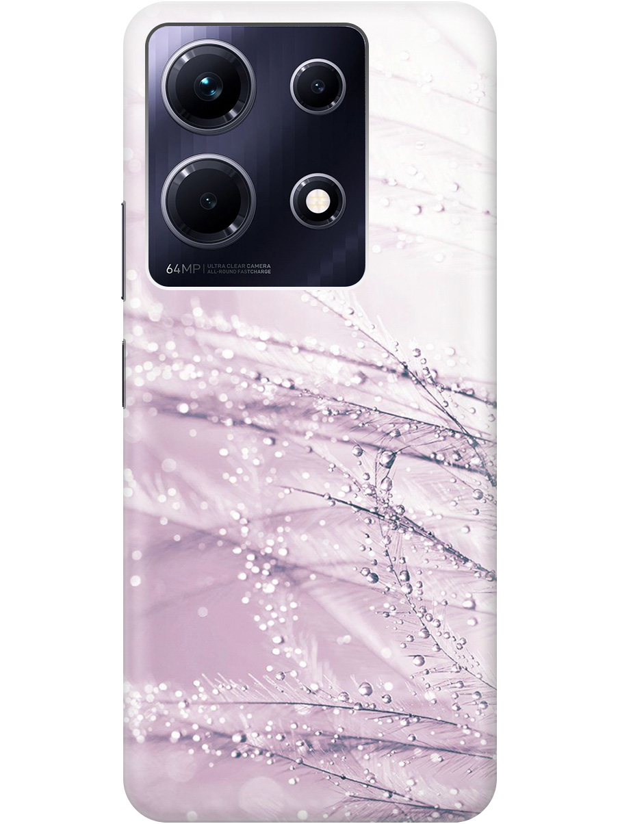 

Силиконовый чехол на Infinix Note 30 с принтом "Капли на розовой траве" прозрачный, Розовый, 20000061