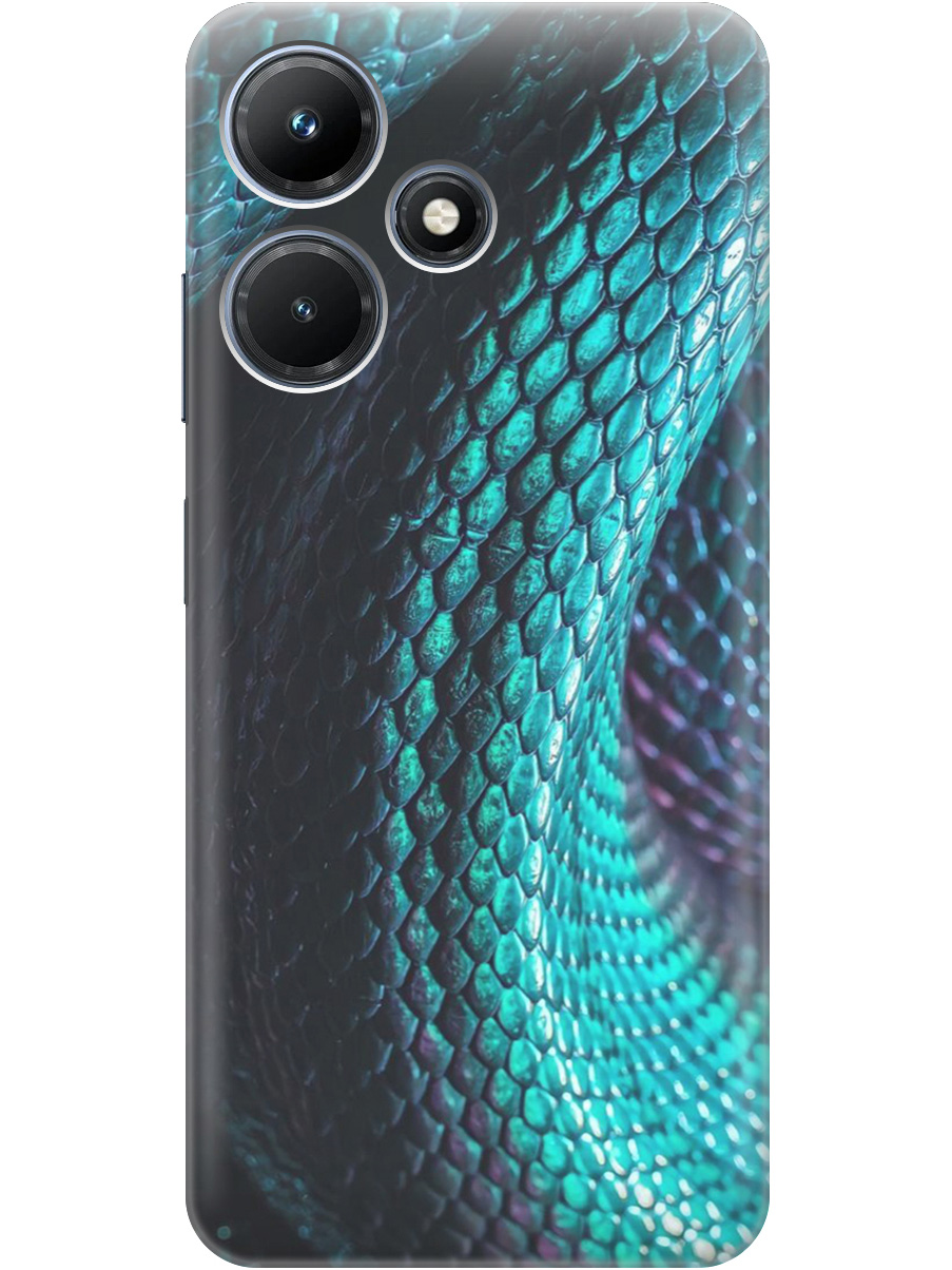 

Силиконовый чехол на Infinix Hot 30i с принтом "Переливающаяся змея" прозрачный, Зеленый;синий, 20001108