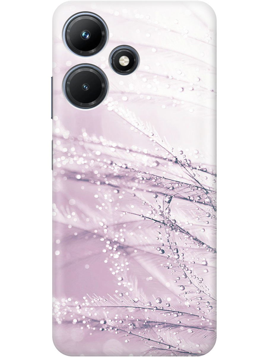 

Силиконовый чехол на Infinix Hot 30i с принтом "Капли на розовой траве" прозрачный, Розовый, 20001108