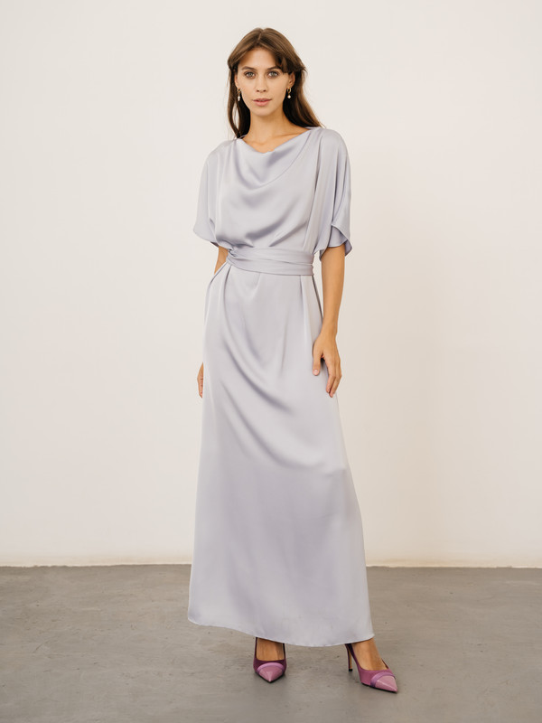 Платье женское Модный дом Виктории Тишиной Лисет серебристое XL
