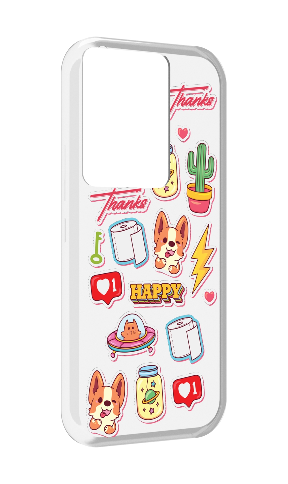 

Чехол MyPads милые-стикеры-корги для Itel Vision 3 Plus / Itel P38 Pro, Прозрачный, Tocco