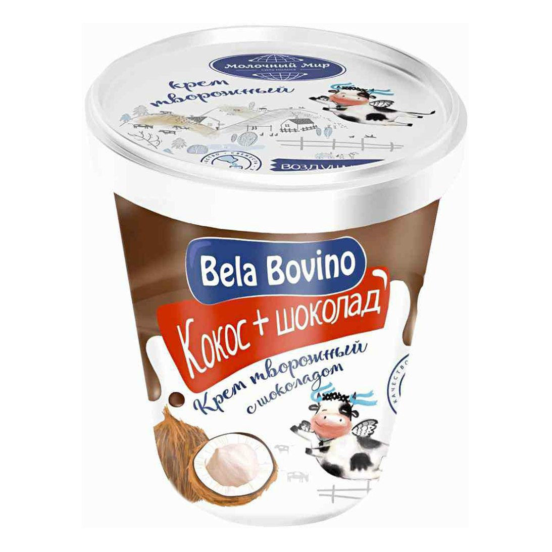 Крем творожный Молочный Мир Bela Bovino Кокос и шоколад 3% 145 г