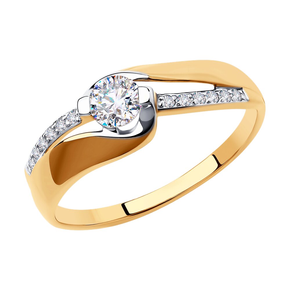 

Кольцо из золота р.  Diamant 51-110-00895-1, фианит, 51-110-00895-1