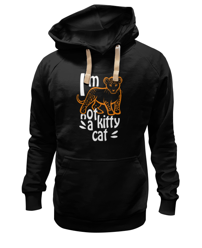 

Худи унисекс Printio Not a kitty cat черное XS, Черный, Not a kitty cat