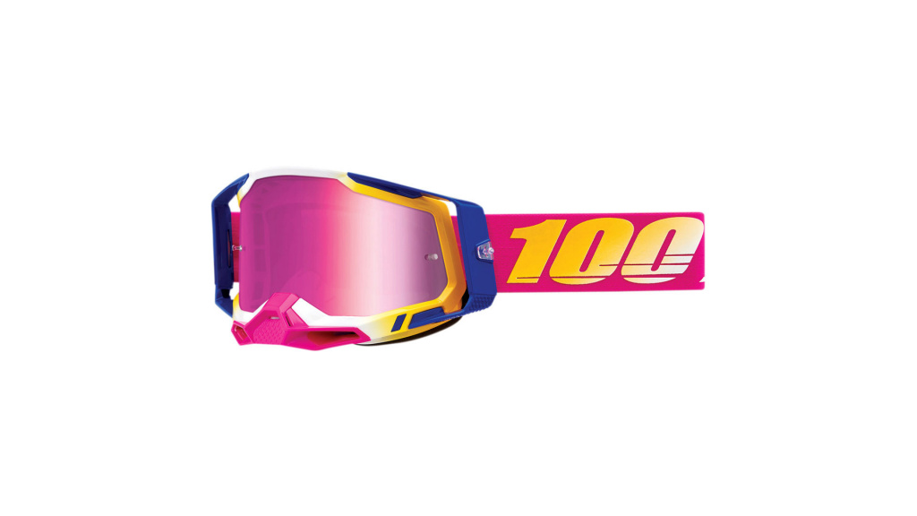 

Очки кроссовые 100% Racecraft 2 Mission Mirror Pink Lens, Белый;желтый;розовый;синий, Racecraft 2