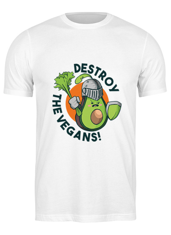 

Футболка мужская Printio Destroy the vegans белая M, Белый, Destroy the vegans