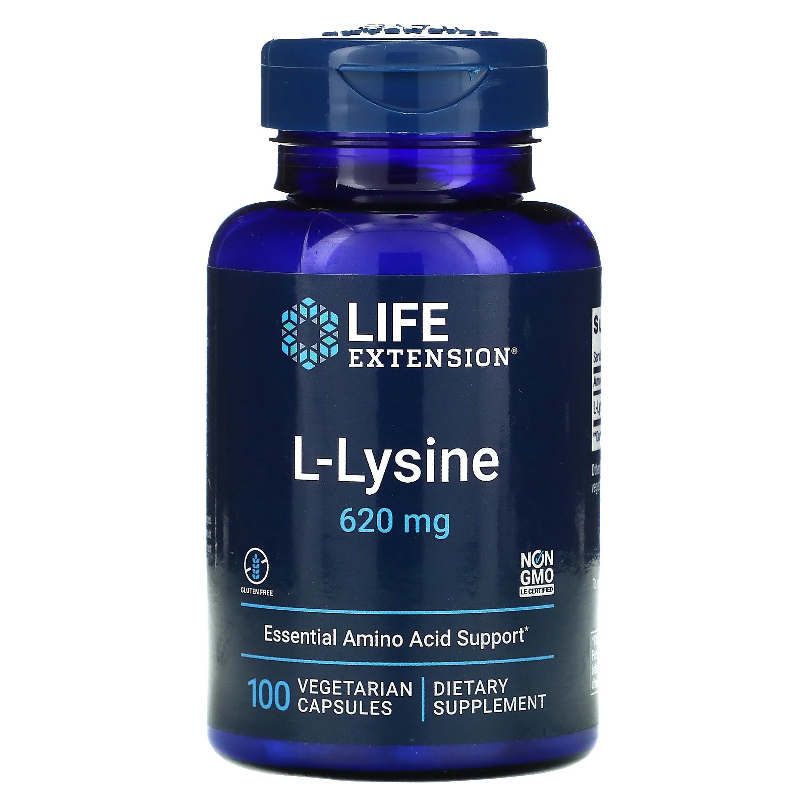 Аминокислота Life Extension L-Lysine L-лизин 620 мг 100 капсул