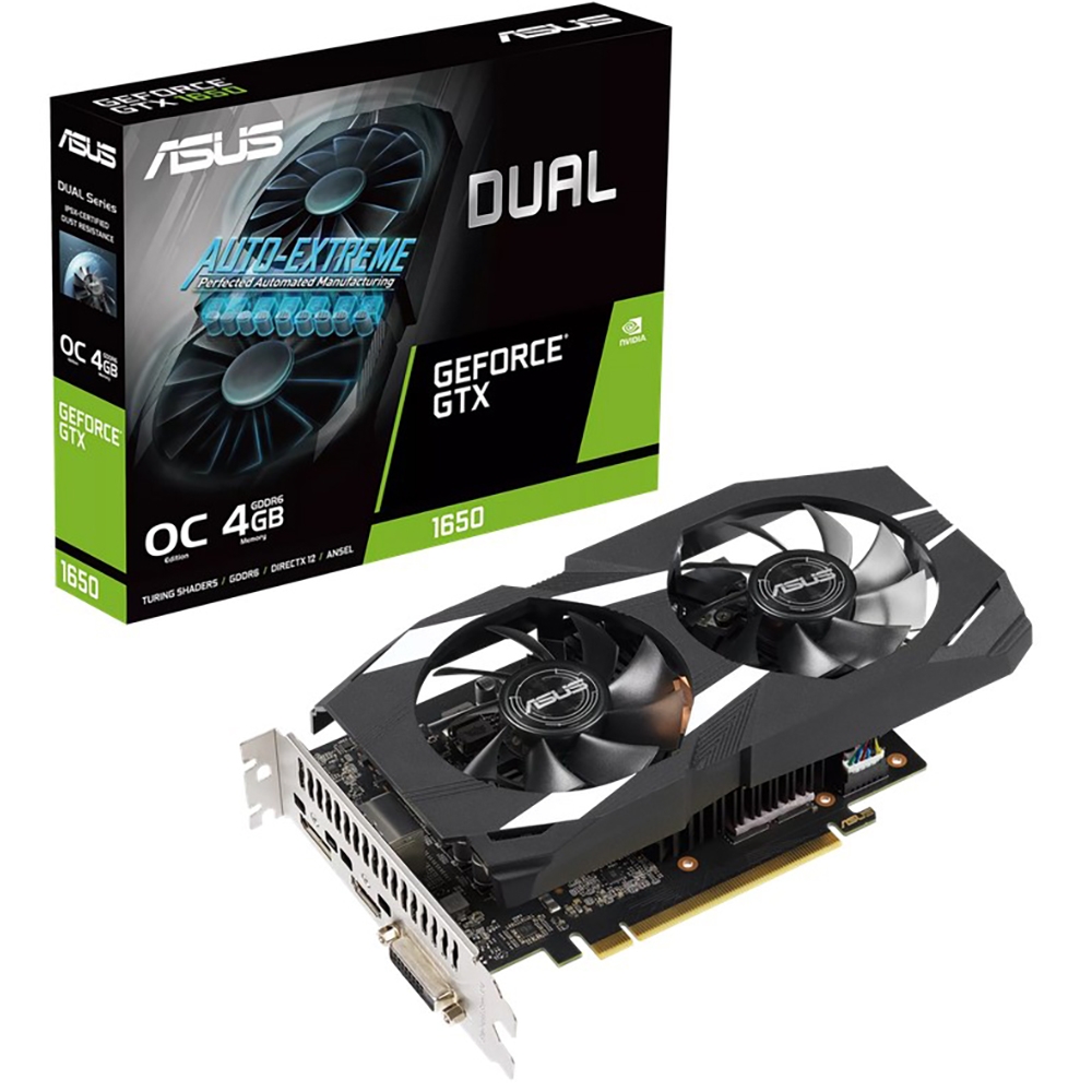 Видеокарта ASUS NVIDIA GeForce GTX 1650 DUAL (DUAL-GTX1650-4GD6-P)