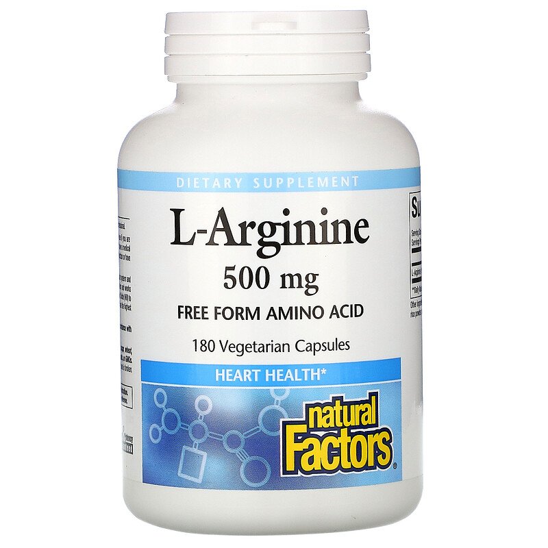 

Аминокислота Natural Factors L-Arginine L-аргинин 500 мг 180 капсул
