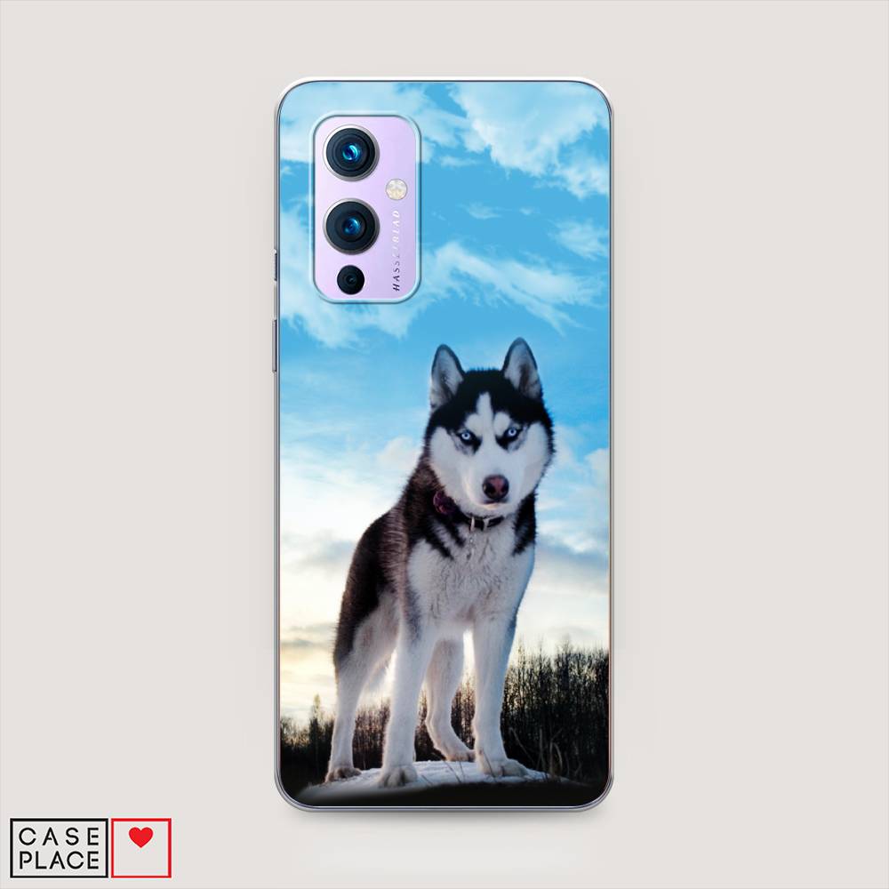 

Чехол Awog на OnePlus 9 (LE2113) / ВанПлас 9 (LE2113) "Хаски 3", Белый;черный;голубой, 151450-2