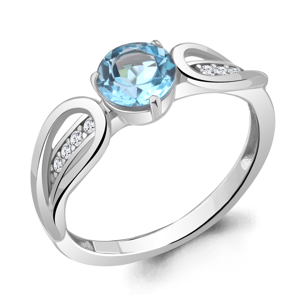 

Кольцо из серебра с топазом р. 21 Aquamarine 6963705А_925_р, 6963705А_925_р