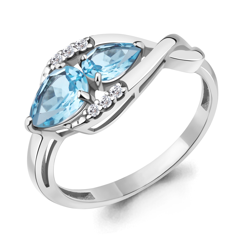

Кольцо из серебра с топазом р. 17 Aquamarine 6963605А_925_р, 6963605А_925_р