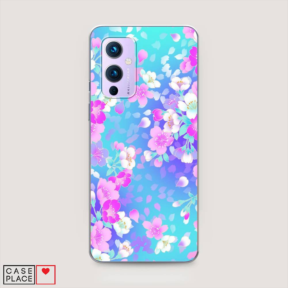 

Чехол Awog на OnePlus 9 (LE2113) / ВанПлас 9 (LE2113) "Яблоневые цветы", Голубой;розовый;белый, 151450-8