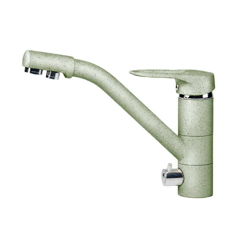 фото Смеситель для кухни aquagranitex c-6040 (303), салатовый