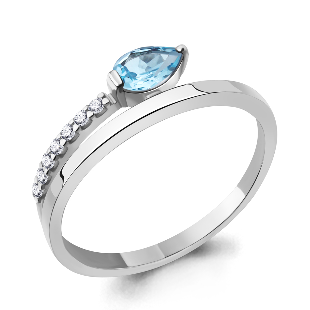 

Кольцо из серебра с топазом р.  Aquamarine 6962205А_925_р, 6962205А_925_р