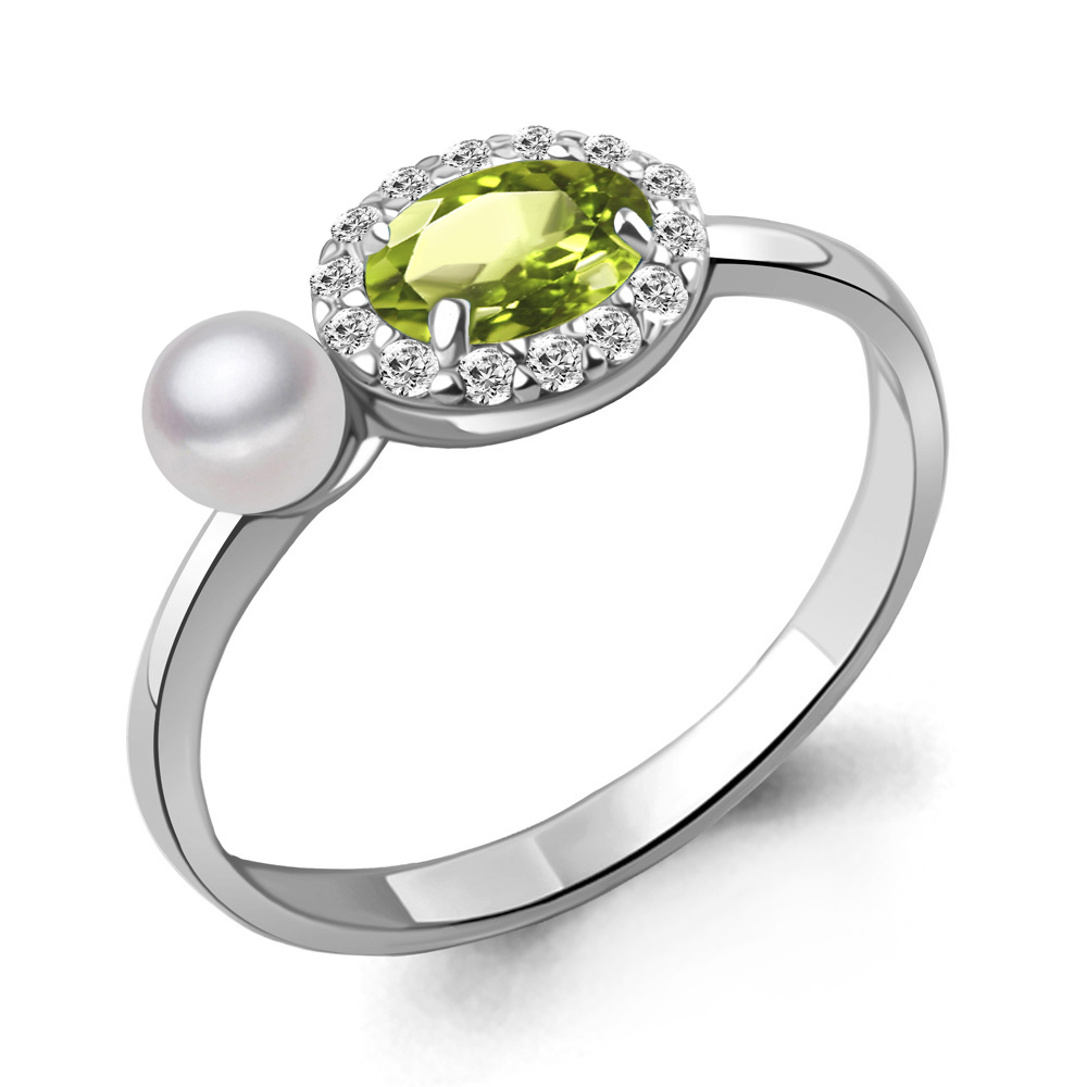 

Кольцо из серебра с жемчугом р. 18 Aquamarine 6962107А_925_р, 6962107А_925_р