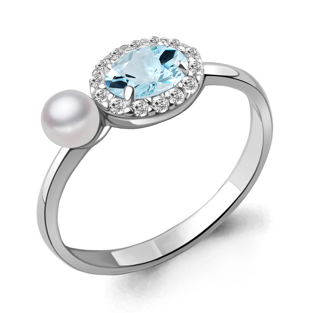 

Кольцо из серебра с топазом р.  Aquamarine 6962102А_925_р, 6962102А_925_р
