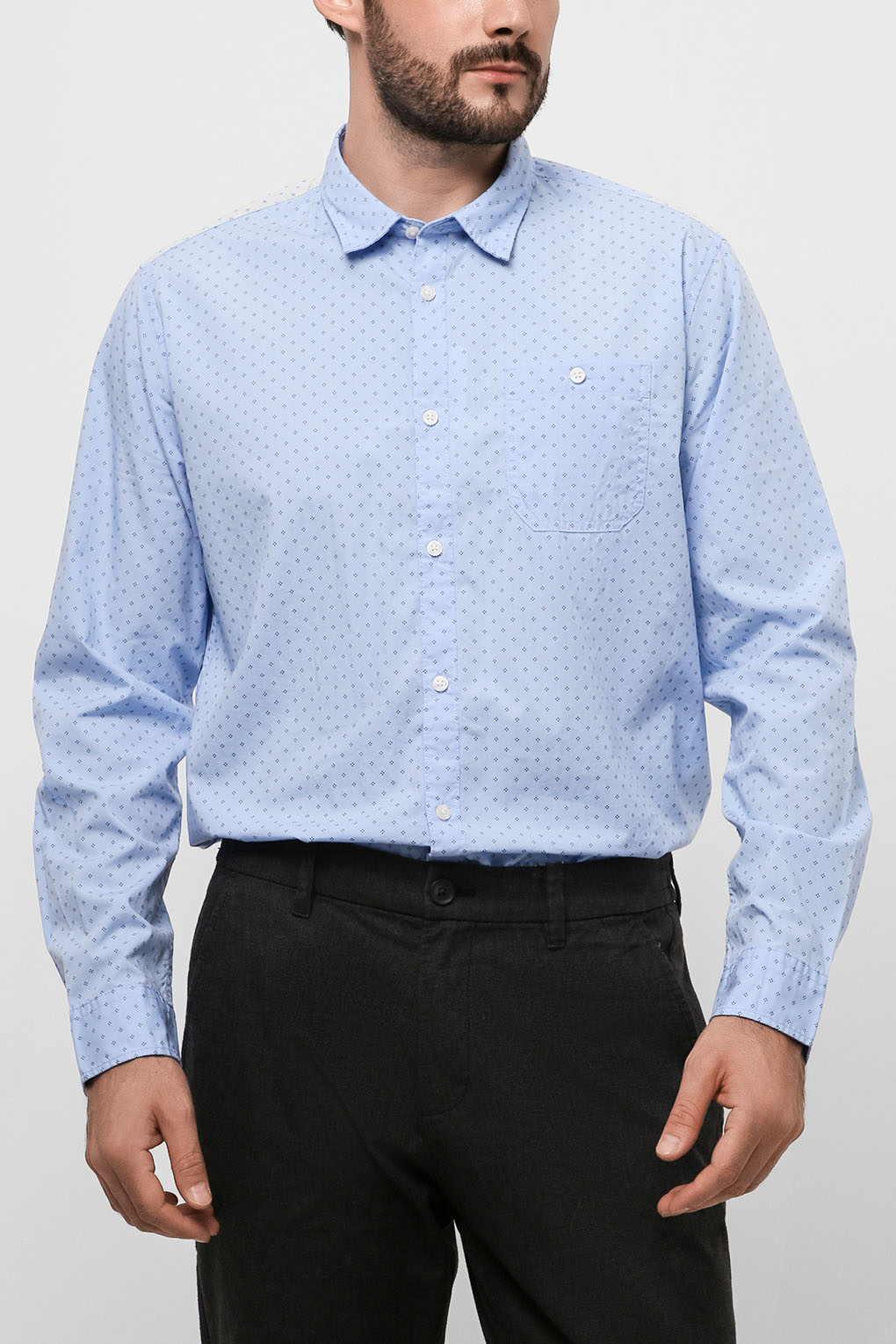 

Рубашка мужская Esprit 032EE2F314 синяя M, 032EE2F314