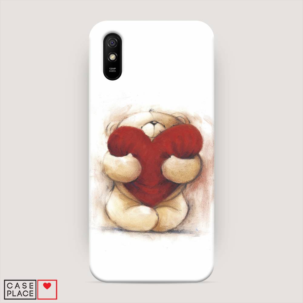 фото Пластиковый чехол "мишка с сердцем 1" на xiaomi redmi 9a awog