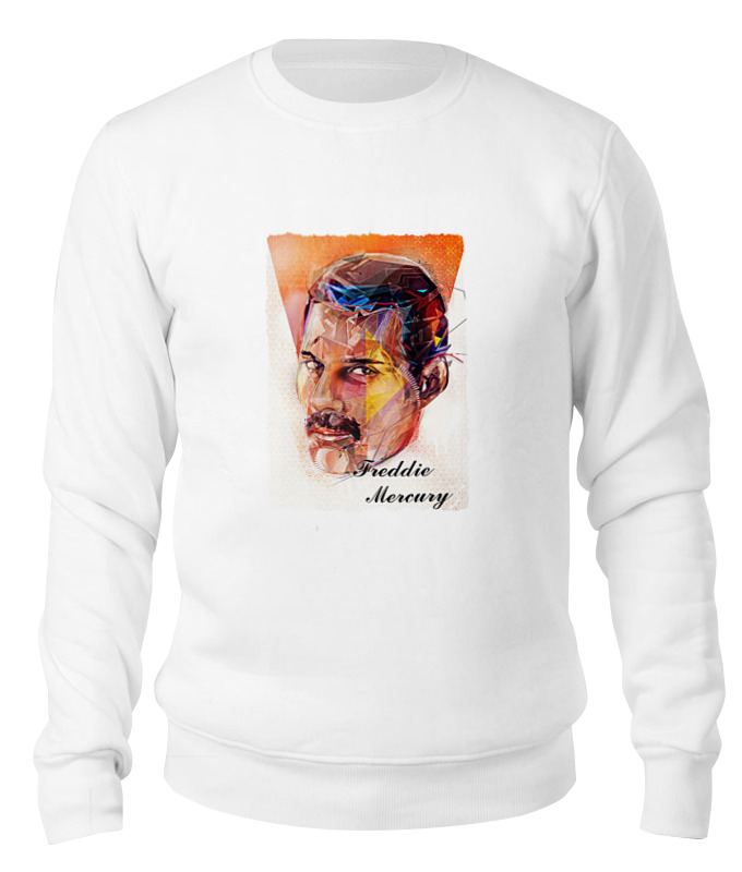 

Свитшот унисекс Printio Freddie mercury - queen белый S, Freddie mercury - queen