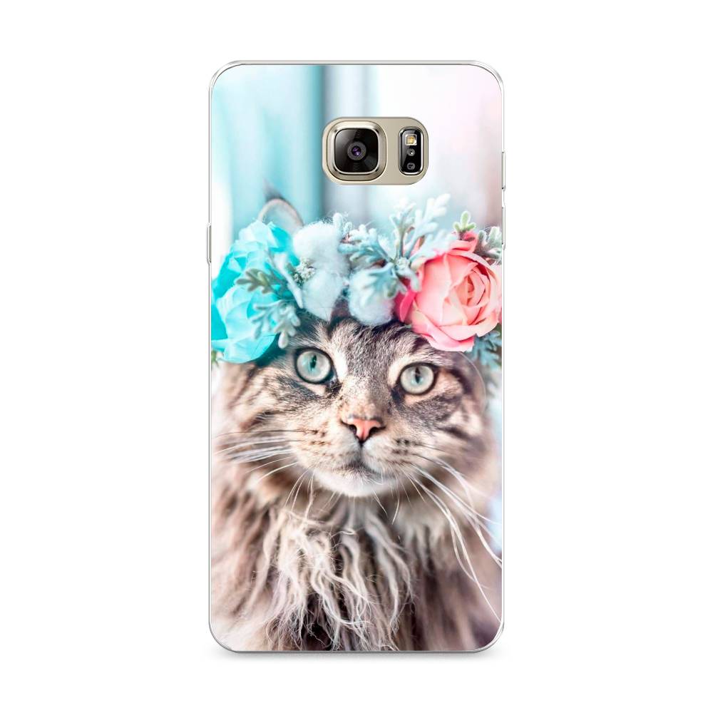 

Чехол Awog на Samsung Galaxy Note 5 / Самсунг Note 5 "Кот в венке", Серый;голубой;розовый, 23550-2