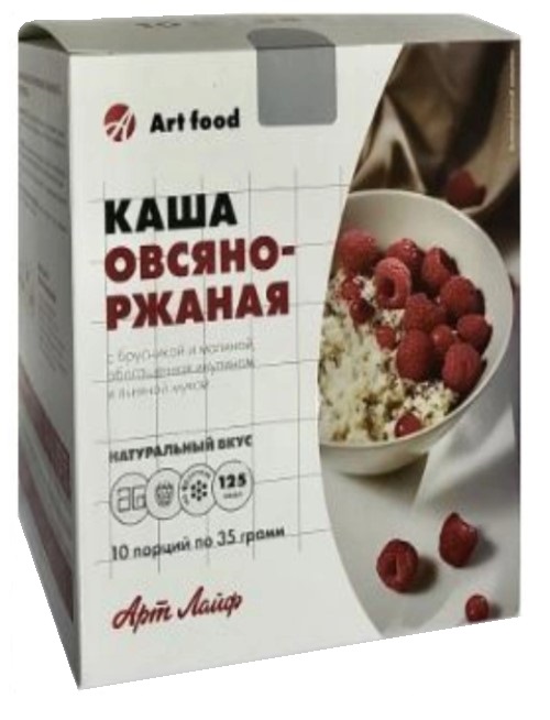 Арт Лайф Каша овсяно-ржаная с брусникой и малиной, 10 пакетиков по 35 г